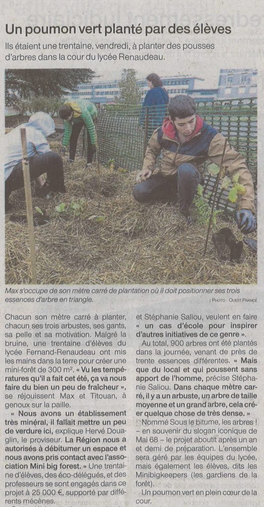 Article un poumon vert planté par des élèves