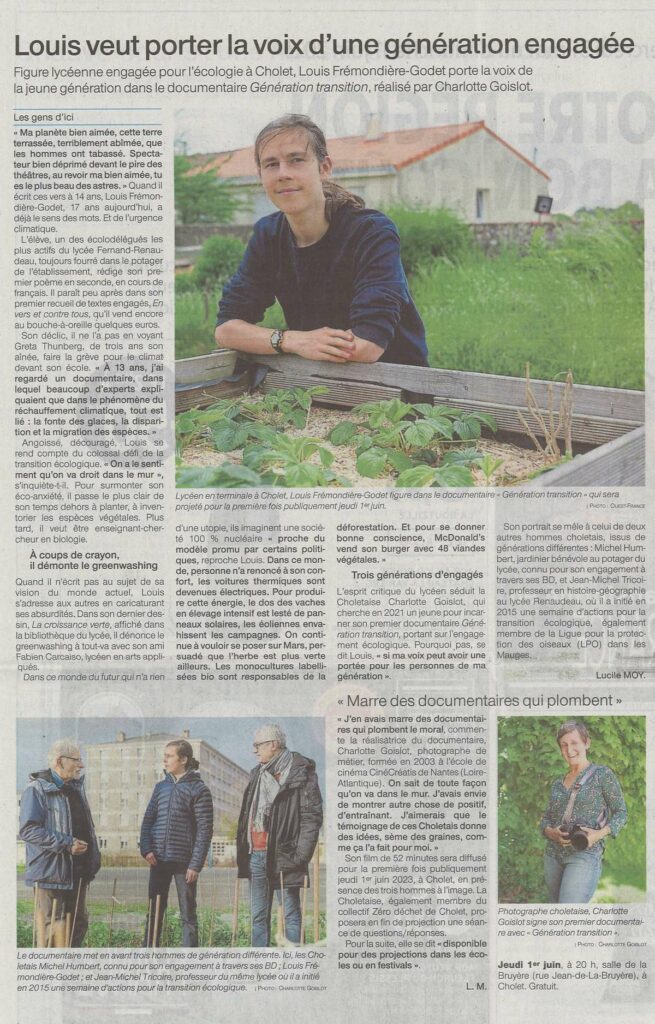 Article Louis veut porter la voix d'une génération engagée
